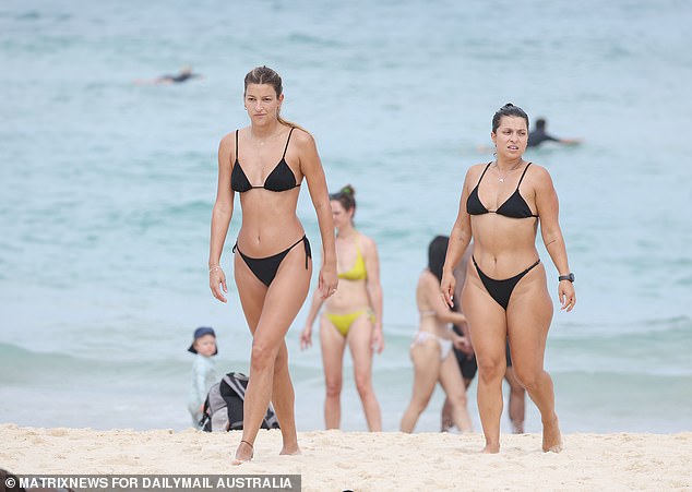 The scorching temperatures created ideal conditions for people to cool off on the beach (beachgoers in the photo)