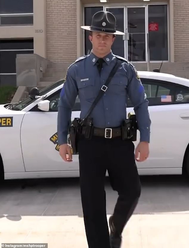 America's ten sexiest police uniforms have been revealed, with the Lone Star state of Texas claiming the top spot, while New Jersey and Missouri secure high rankings.  Pictured: A Missouri State Highway Patrol officer