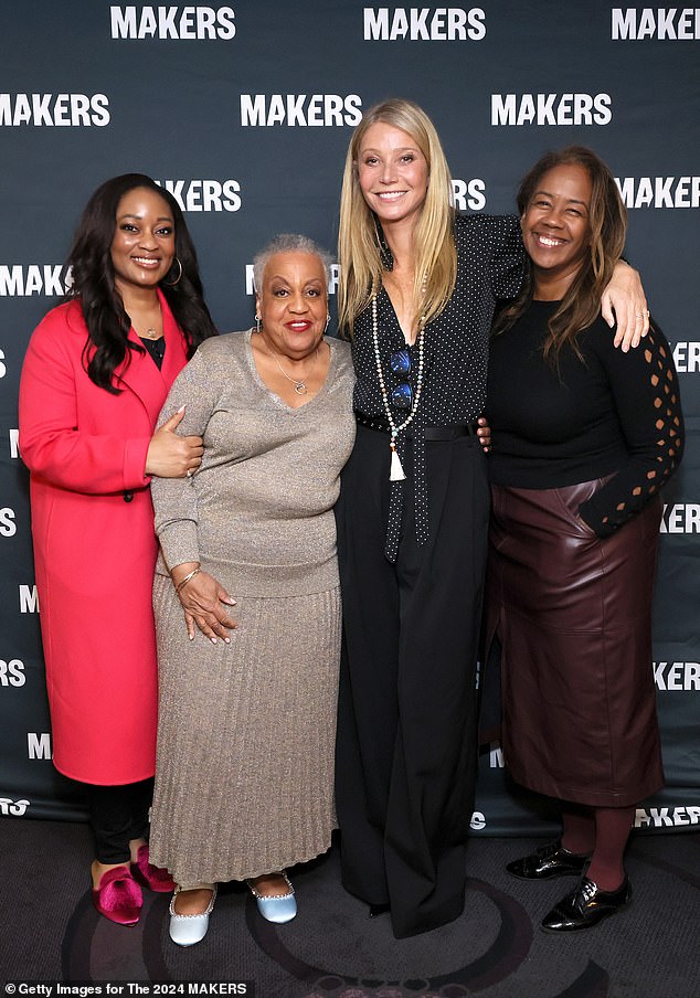 She and Ella had their photo taken with MAKERS Women Chief Partnerships Officer Ja'Nay Hawkins and President Alicin Reidy Williamson.