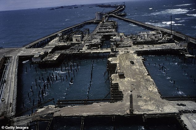 It was built by the Soviets in 1949 after engineers discovered black gold thousands of meters beneath the seabed of the Caspian Sea.