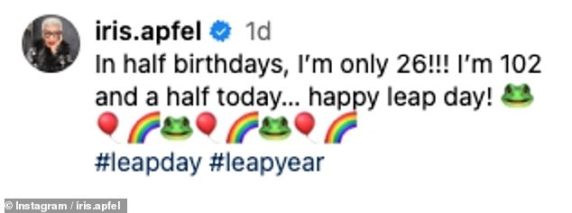 Hours before the sad announcement, Iris made one final Instagram post - in which she referred to 2024 as a leap year