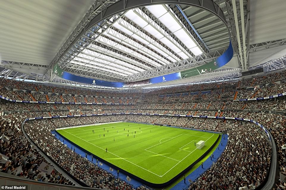 Real have spent almost £1 billion on renovating the Bernabeu.  a retractable roof and a 360 degree screen