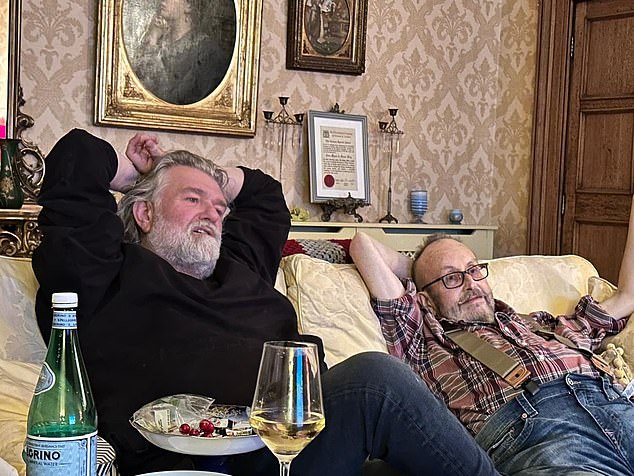 Announcing the news, Si wrote: “My best friend is on a journey that I can't follow for a while.  I will miss him every day and the bond and friendship we shared over half a lifetime' (the couple pictured in Dave's last photos in February)