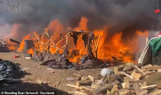 Footage shows residents desperately trying to gather their belongings as they flee the site