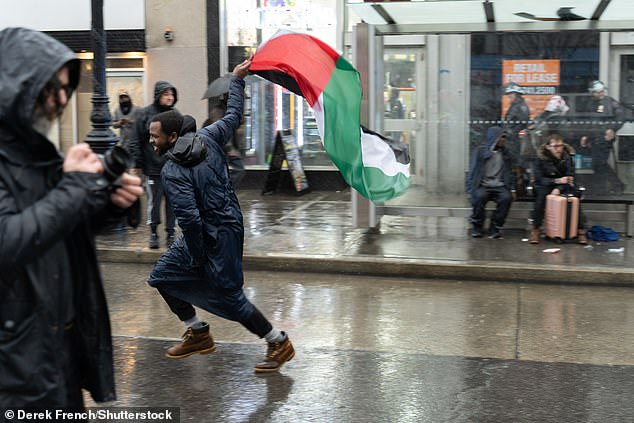 The demonstrators made it difficult for emergency services to push their way through the crowd