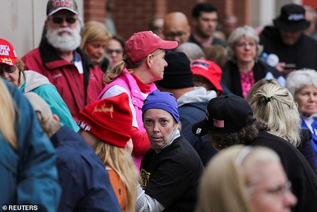 Supporters of the former president lined the blocks surrounding the Greater Richmond Convention Center for hours before Trump arrived