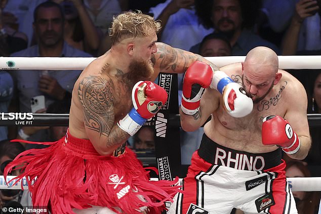 Paul stopped Ryan Bourland (right) in his second straight victory against a professional boxer