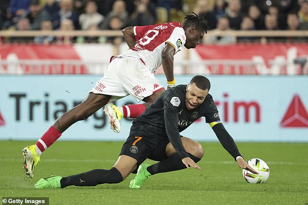 Mbappe, who looks set to join Real Madrid this summer, was taken off the pitch at half-time during PSG's goalless draw in Monaco on Friday evening.