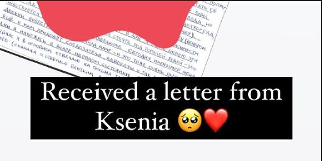 “Ksenia is a sweetheart, she is so gentle and I can't imagine how scared she must be,” he said.