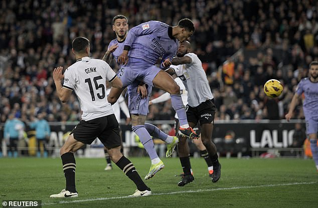 The England star jumped on the end of a flying cross as the whistle blew for extra time