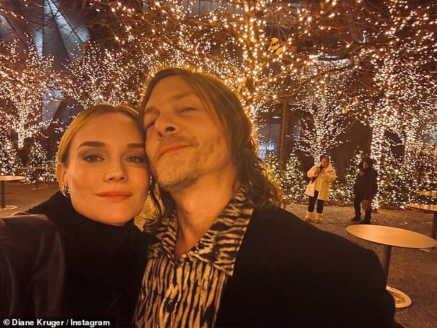 Diane got cozy with her fiancé Norman in a sweet holiday-themed outfit shared to her Instagram in December