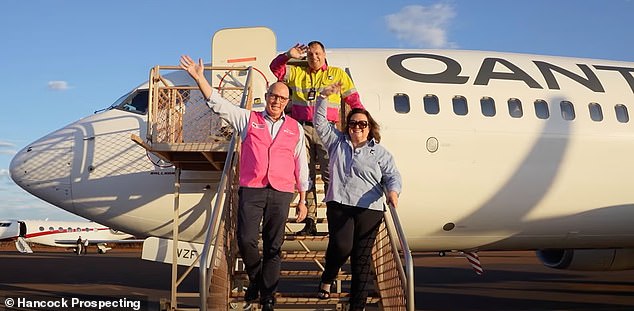 Opposition Leader Peter Dutton reportedly flew all the way from Canberra to attend for just 40 minutes before flying to Melbourne (Photo: Mr Dutton with Ms Rinehart