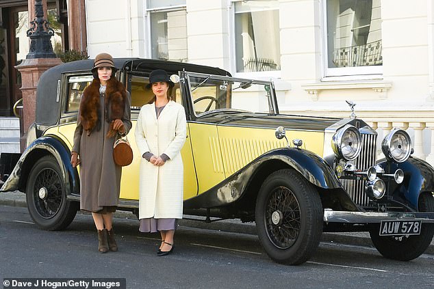 Victoria Summer (left) and Kirsten Callaghan (right) filming Vindication Swim on April 7, 2021 in Brighton.  Ms Callaghan, who stars opposite Ms Summer as her rival, said she enjoyed being in a period play that did not involve a love story with a man.