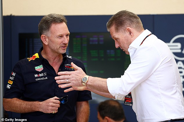 Jos Verstappen (right) claims Red Bull will 'explode' if Horner remains as team boss