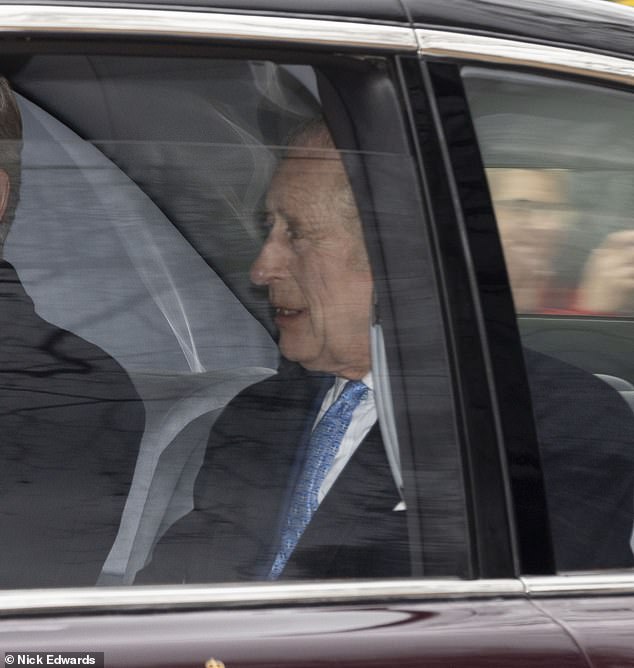 Camilla has had 13 official meetings since King Charles was diagnosed with cancer.  In the photo: The king leaves Clarence House last week