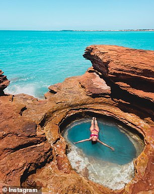 Gantheaume Point is 6km from Kimberley hotspot Broome, where red rock cliffs contrast with the sapphire ocean