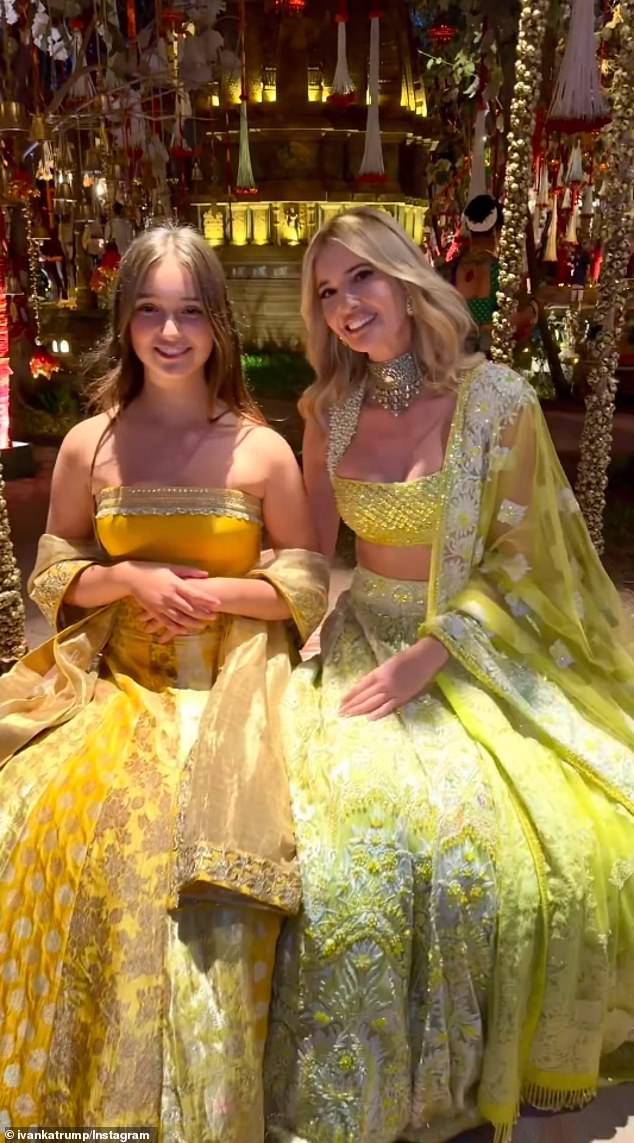 Ivanka shared a sweet photo of her and daughter Arabella, 12, enjoying the lavish festivities