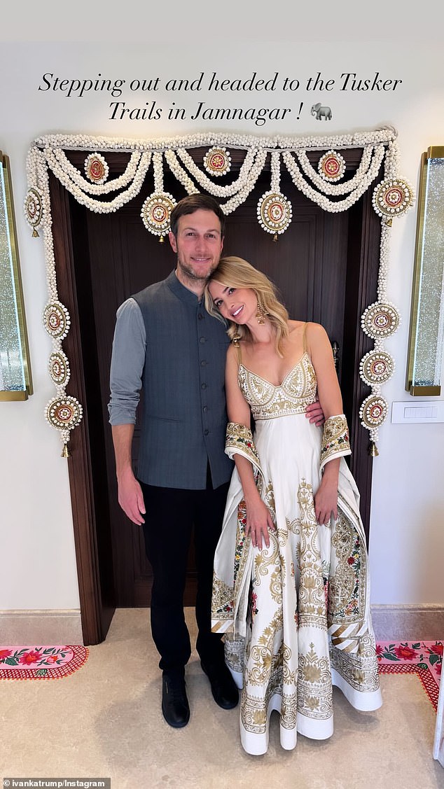 During the three-day extravaganza, guests including Ivanka and husband Jared Kushner flew to Jamnagar, Gujarat, in India.