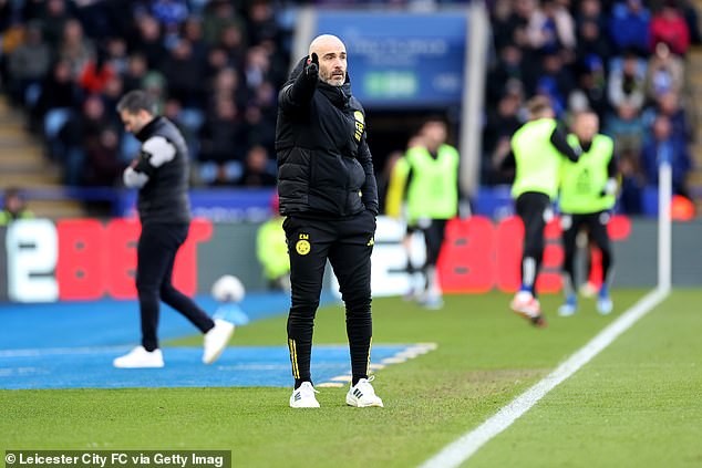 Leicester boss Enzo Maresca watched from the sidelines as his side suffered a defeat at home