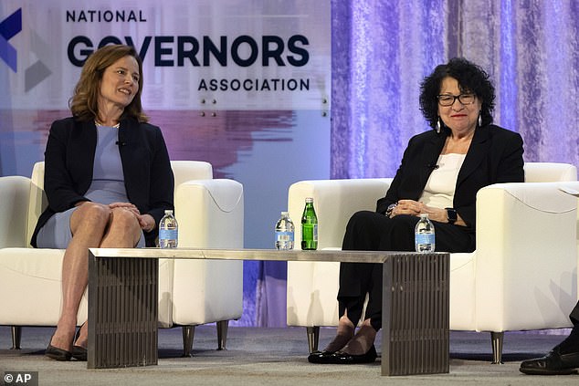 Supreme Court Justices Amy Coney Barrett (left) and Sonia Sotomayor each joined in separate opinions supporting the court's opinion that keeps Trump on the ballot in Colorado