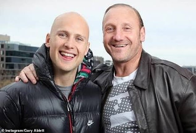 Ablett, 62, (pictured with his son Gary Jr.) passed on a number of coveted items, including the 1989 Norm Smith medal from the grand final