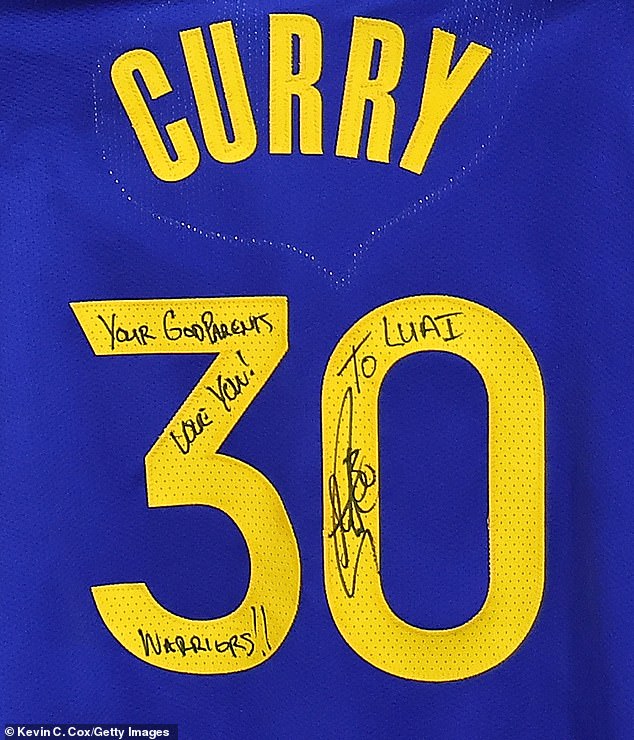 The 35-year-old NBA star even signed a jersey for the couple 