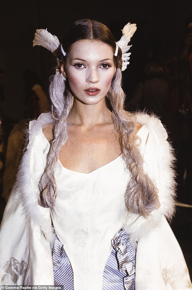 The real Kate Moss is seen modeling for John Galliano in Paris in October 1993