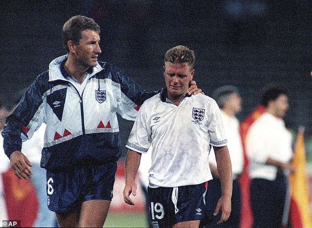 Gascoigne weeps after England's World Cup semi-final defeat to West Germany in July 1990