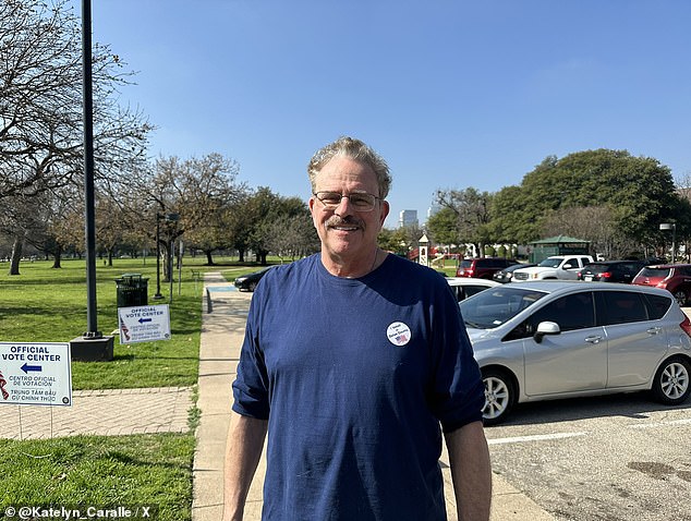 Gene Schillaci, 66, told DailyMail.com as he left his polling place in Dallas, Texas after voting during the Super Tuesday primaries that he voted for Allred.  Of Cruz, he said, 