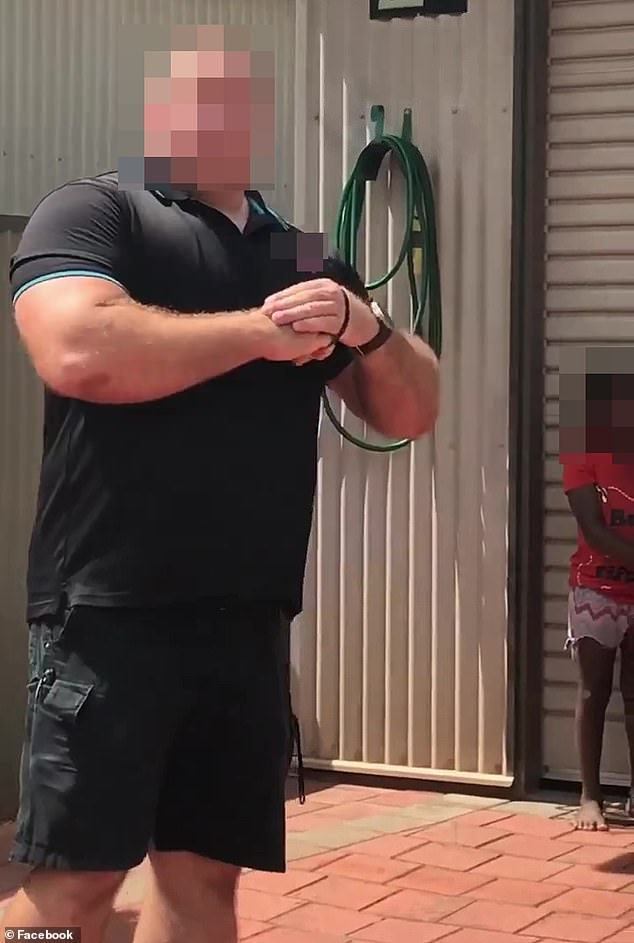 The tradie who allegedly tied up the children (photo) has been arrested
