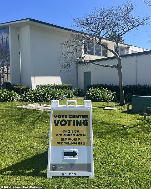 At the Main Street Branch Library in Huntington Beach, every Republican voter but one said they chose former President Donald Trump over rival Nikki Haley