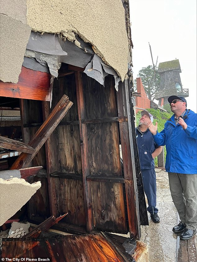 Large chunks of the beach house were cut out and rotted, water-soaked wood left on the Chapman Estate