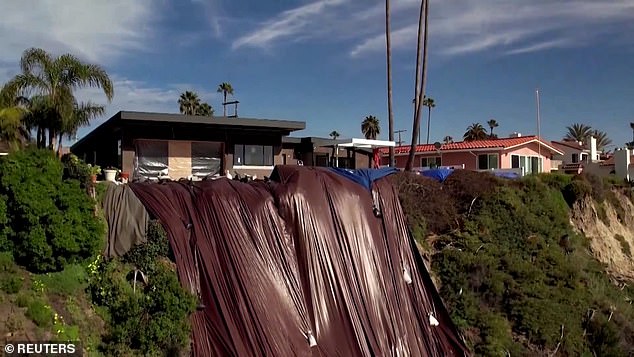 In February, an atmospheric river caused a landslide beneath Alan Ashavi's estate, leaving his swimming pool on the brink of collapse.