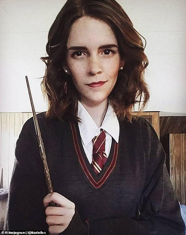 Kari Lewis (pictured) from Zionsville, Indiana, was first compared to actress Emma Watson in 2001, after the release of the first Harry Potter film.