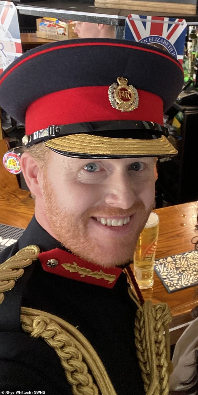 Prince Harry professional lookalike Rhys Whittock (pictured)