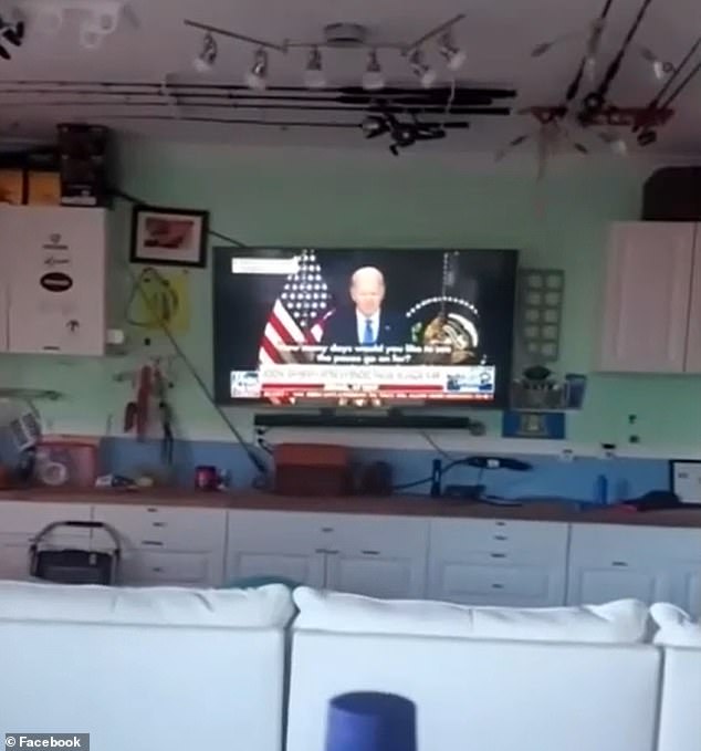 At one point in the deer video, the man turned around the living room to show he was watching Fox News at the same time