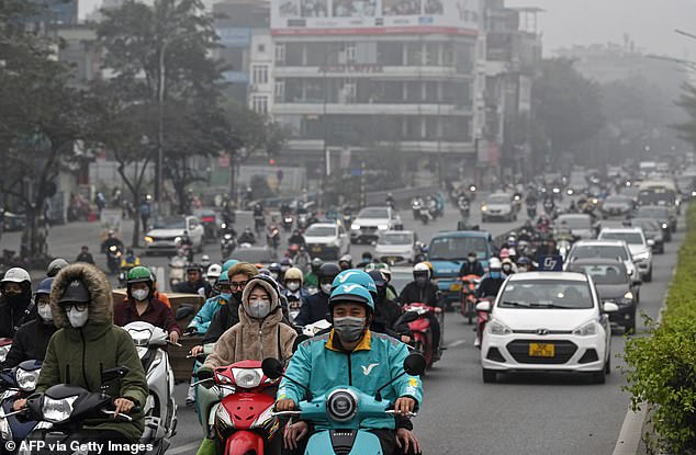 Hanoi is often listed as one of the most polluted cities in the world, partly due to widespread construction and emissions from the huge number of motorcycles and cars that pass through the capital every day.