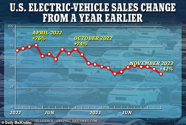 Sales of electric cars are falling despite lawmakers pushing to make them the main mode of transportation