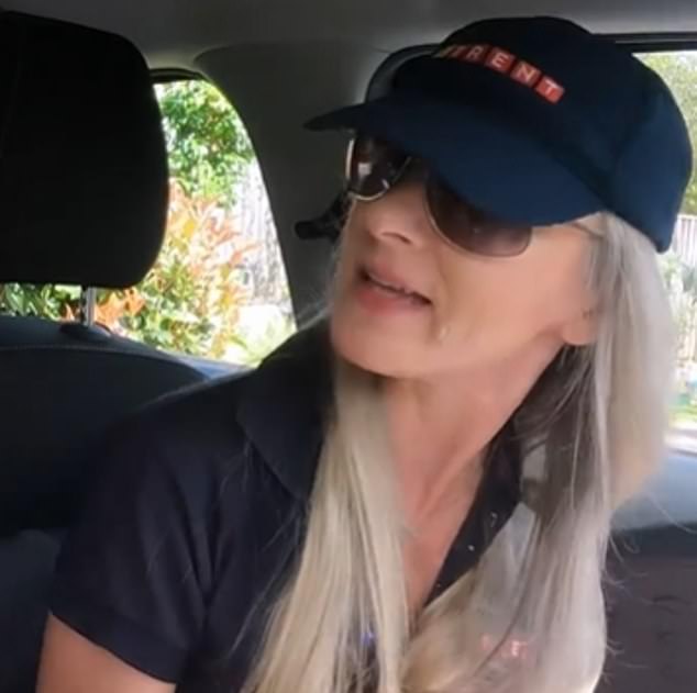 The 49-year-old radio presenter got into the driver's seat with an instructor (pictured) who tested her driving skills