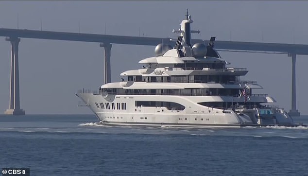 The Amadea was taken out of San Diego Bay via a loop off the coast of La Jolla for a maintenance trip in January