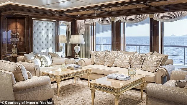 The luxury yacht features a live lobster tank, a hand-painted piano, a swimming pool and a large helipad.  It was built in 2017 by the German company Lurssen and is listed as the 63rd largest yacht in the world, according to Superyacht Times