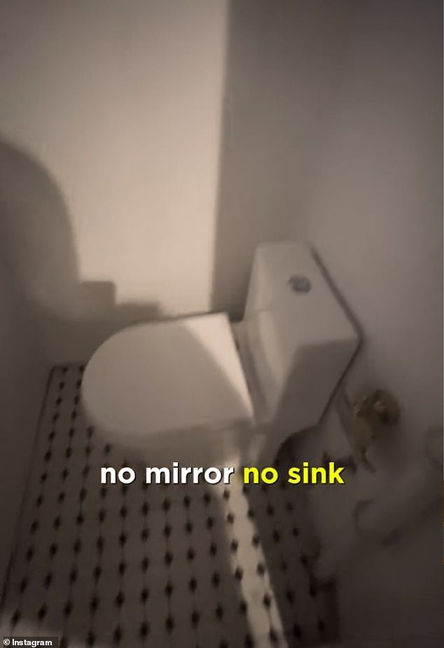 The only other room is a small toilet that has no light, sink or mirror