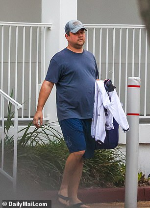 Christian Ziegler was spotted leaving a church in downtown Sarasota, Florida in January