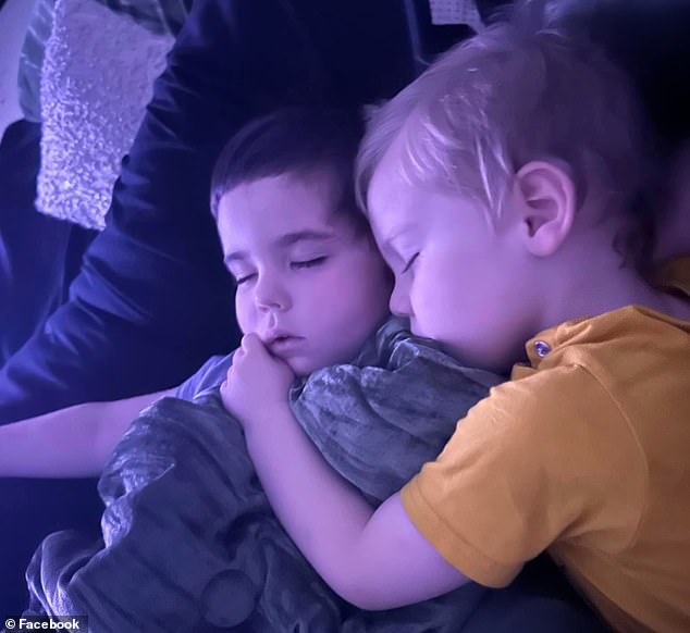 Mark's devastated mother said the toddler and her other son Cole (pictured together) were 'thieving', and since the tragedy Cole has been 'asking for him several times a day'.