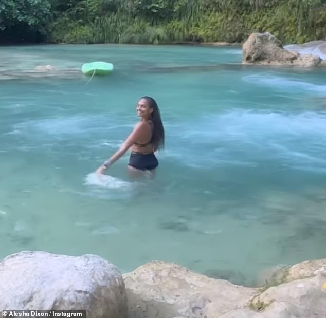 Besides the night scenes and parties, the beauty also showed her fans some free time as she bathed in clear waterfalls and enjoyed her best life.