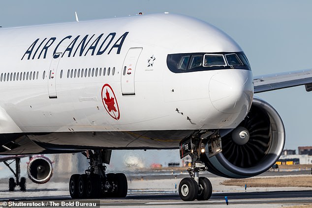 Air Canada said the plane was inspected upon arrival at London Heathrow Airport to ensure there was no damage affecting the safety of the flight (Stock Image)