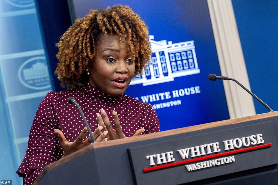 He challenged Biden with his debate challenge not long after White House press secretary Karine Jean-Pierre (pictured) refused to include Biden in the debates during the White House press conference.  Fox News reporter Peter Doocy repeatedly asked Jean-Pierre about the debates, but she repeatedly pointed to the question about Biden's presidential campaign.