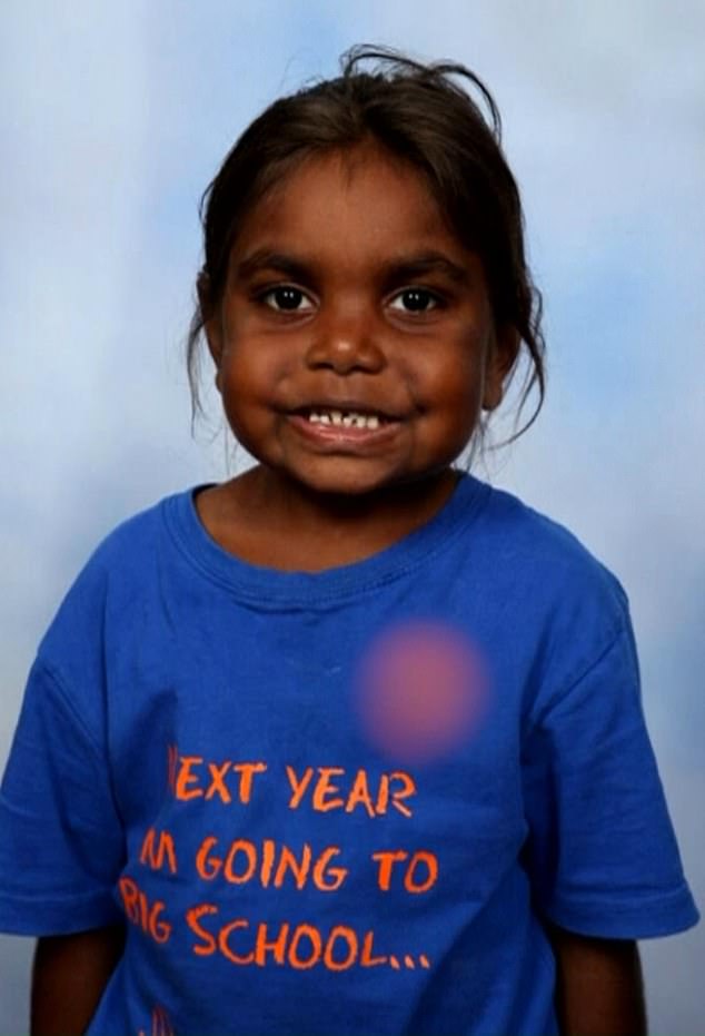 Margaret, six, (pictured) was tied up with her brother for about an hour on a 33 degree day