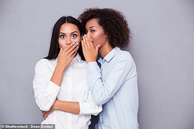 Analysis found that participants were more likely to spread negative information about the woman to their own friends than to anyone else (stock image)