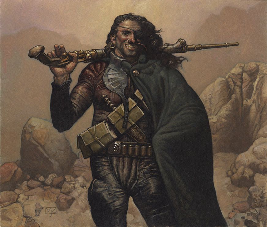 Mark Zug used a classic painting – The Bucanneer by Pyle – for this striking image of an Arrakeen smuggler.